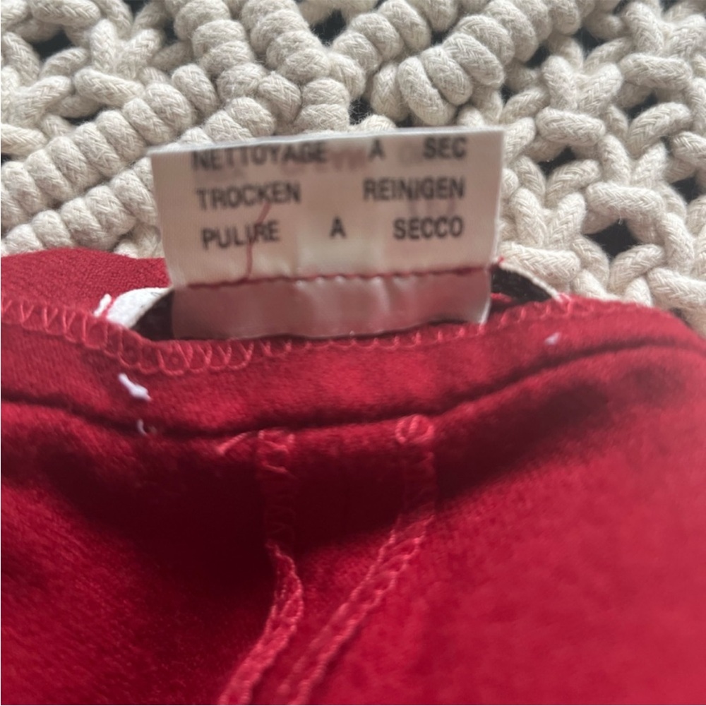 J. TIKTINER Côte D’Azure NICE Red Wool Gaucho Pants Size 6 to 8 - Picture 7 of 11